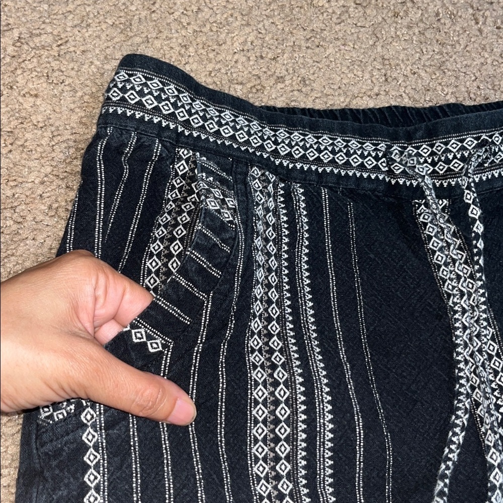 Anthropologie Essential Beach Pant Pull-On Boho Tassel Tie Waist Black Medium - Picture 5 of 10